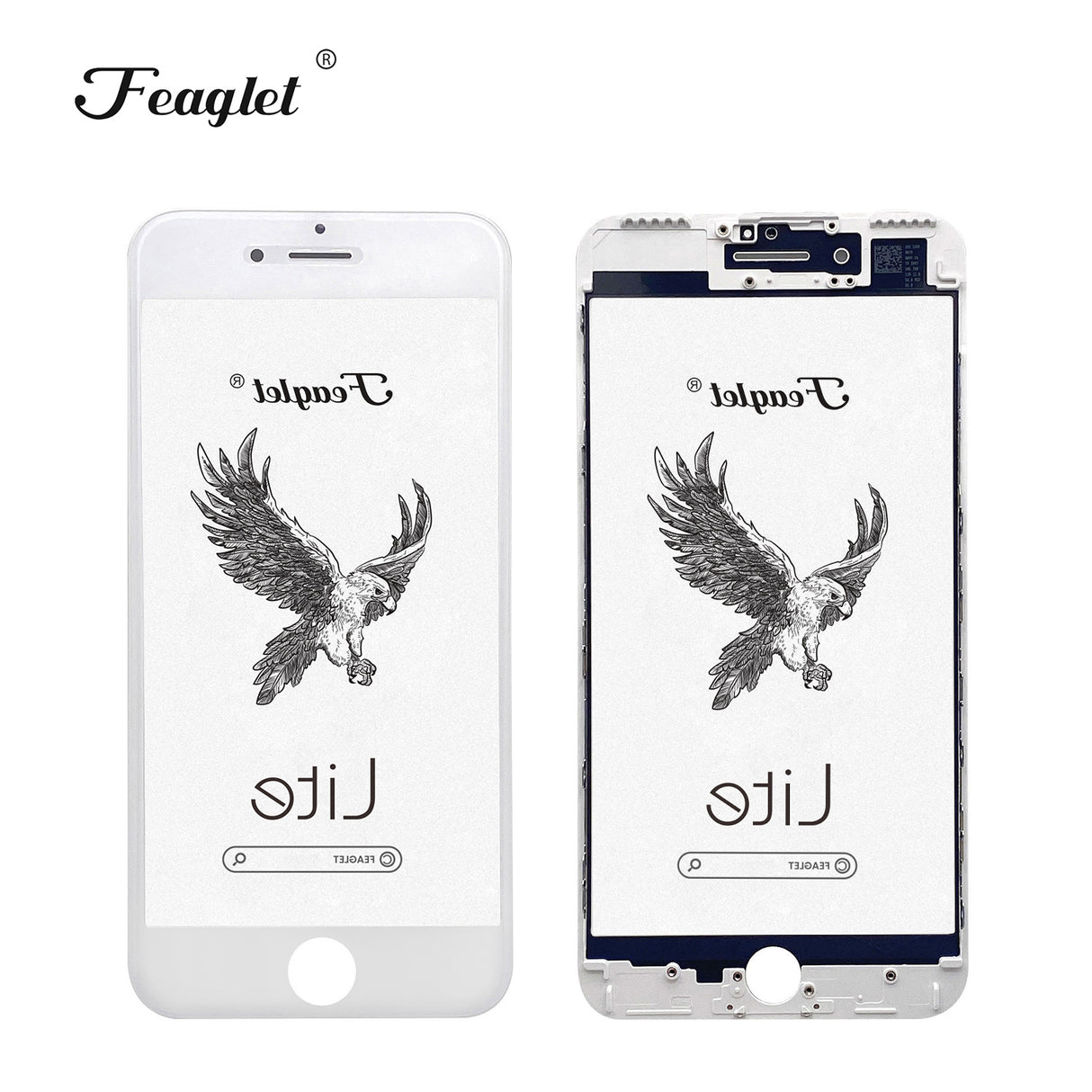 For iPhone Glass+Frame (3 in 1) Ver.Lite-IP 7PLUS White