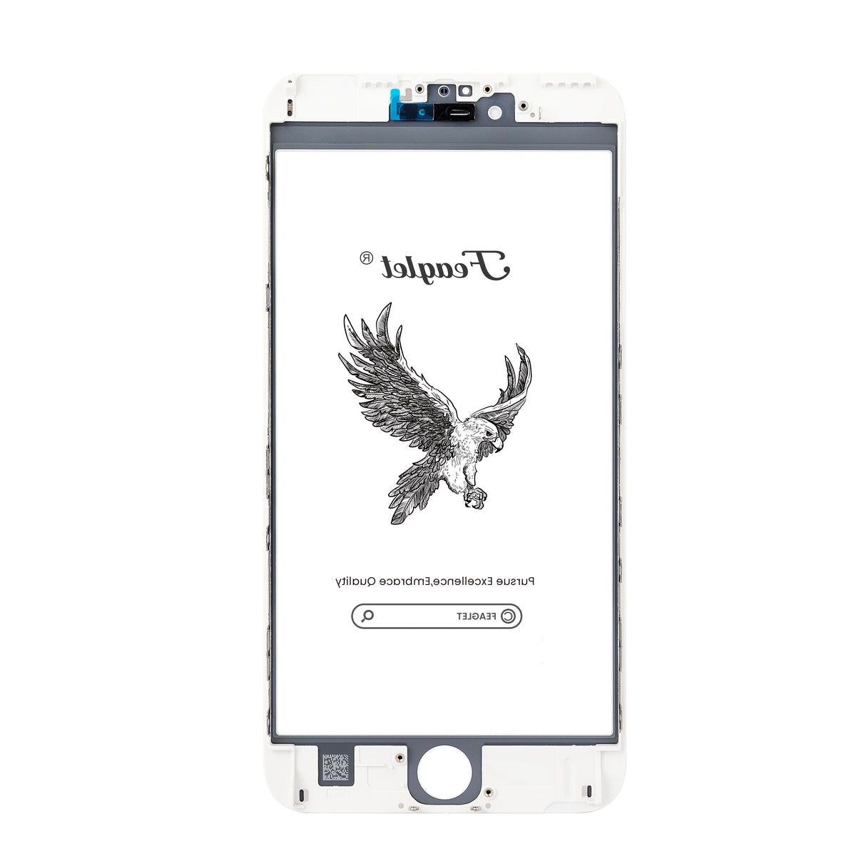 For iPhone Glass With Frame (3 in 1) -IP 6SPLUS  White